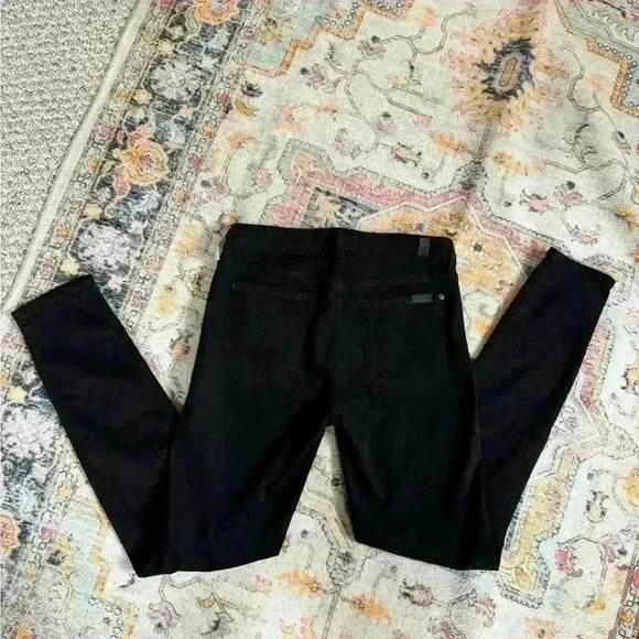 7 for All Mankind Blair Jeans The High Waist Ankle Skinny Jean Black  Size 28 - Picture 5 of 5